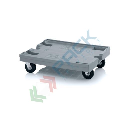 Carrello per cassette Norma Europa con Mis. base 80 x 60 cm, 4 ruote in gomma (2 sterzanti + 2 fisse), colore grigio, Tipologia: Carrello per casse 80 x 60 cm, Materiale Ruote: Gomma, Versione: 2 Ruote Sterzanti + 2 Fisse vendita, produzione, prezzi e offerte