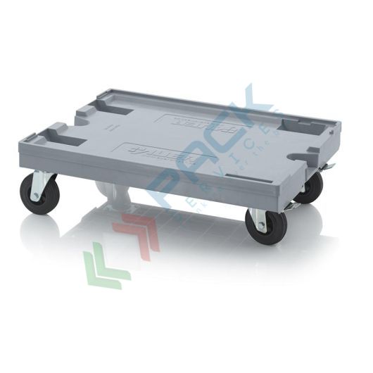 Carrello per cassette Norma Europa, Mis. 82 x 62 cm, 4 ruote in gomma sterzanti (2 con arresto ruota), grigio RAL 7001, Tipologia: Carrello Ruote Gomma, Colore: Grigio, Mis. Base (cm): 60 x 80, Versione: 2 Ruote Sterzanti + 2 Ruote Sterzanti con Arresto Ruota vendita, produzione, prezzi e offerte