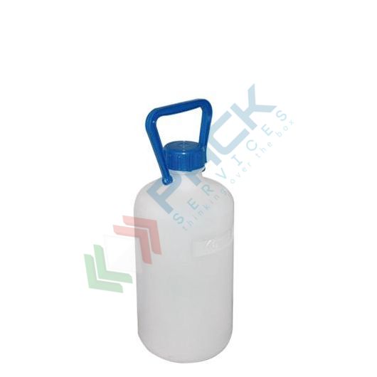 Bottiglione in plastica (PE), cilindrico collo stretto, capacità 5 Lt, maniglia in plastica e tappo a vite (incluso), Tipologia: Cilindrico, Capacità: 5 Lt, Bocca: Stretta, Versione: Senza Rubinetto vendita, produzione, prezzi e offerte