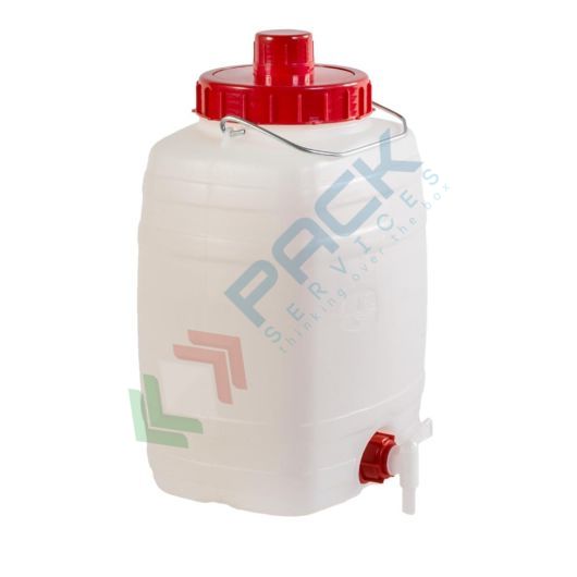 Bottiglione in plastica (HDPE), quadrato con collo largo e rubinetto, capacità 10 Lt, maniglia in ferro e tappo a vite (incluso), Tipologia: Quadrato, Capacità: 10 Lt, Bocca: Larga, Versione: con Rubinetto vendita, produzione, prezzi e offerte