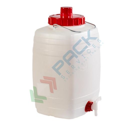 Bottiglione in plastica (HDPE), quadrato con collo largo e rubinetto, capacità 15 Lt, maniglia in ferro e tappo a vite (incluso), Tipologia: Quadrato, Capacità: 15 Lt, Bocca: Larga, Versione: con Rubinetto vendita, produzione, prezzi e offerte
