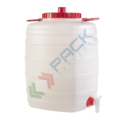 Bottiglione in plastica (HDPE), quadrato con collo largo e rubinetto, capacità 50 Lt, maniglie laterali in plastica e tappo a vite (incluso), Tipologia: Quadrato, Capacità: 50 Lt, Bocca: Larga, Versione: con Rubinetto vendita, produzione, prezzi e offerte