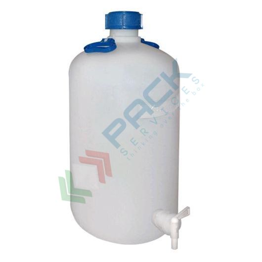 Bottiglione in plastica (HDPE), cilindrico con collo stretto e rubinetto, capacità 50 Lt, maniglie laterali in plastica e tappo a vite (incluso), Tipologia: Cilindrico, Capacità: 50 Lt, Bocca: Stretta, Versione: con Rubinetto vendita, produzione, prezzi e offerte