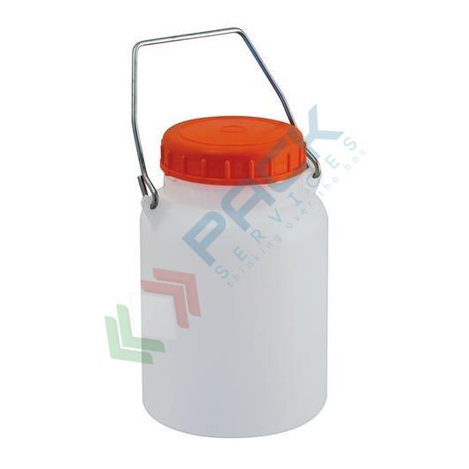 Bottiglione in plastica (HDPE), cilindrico collo largo, capacità 2 Lt, maniglia in ferro e tappo a vite (incluso), Tipologia: Cilindrico, Capacità: 2 Lt, Bocca: Larga, Versione: Senza Rubinetto vendita, produzione, prezzi e offerte
