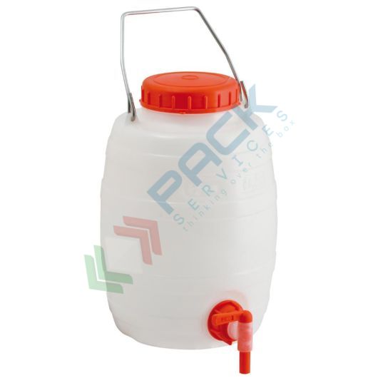 Bottiglione in plastica (HDPE), cilindrico con collo largo e rubinetto, capacità 5 Lt, maniglia in ferro e tappo a vite (incluso), Tipologia: Cilindrico, Capacità: 5 Lt, Bocca: Larga, Versione: con Rubinetto vendita, produzione, prezzi e offerte