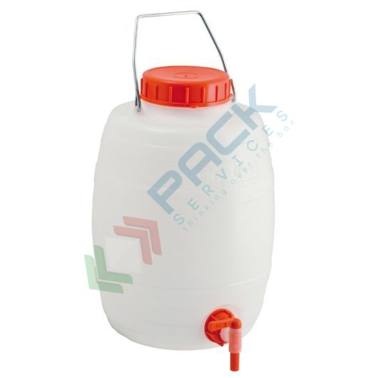 Bottiglione in plastica (HDPE), cilindrico con collo largo e rubinetto, capacità 10 Lt, maniglia in ferro e tappo a vite (incluso), Tipologia: Cilindrico, Capacità: 10 Lt, Bocca: Larga, Versione: con Rubinetto vendita, produzione, prezzi e offerte