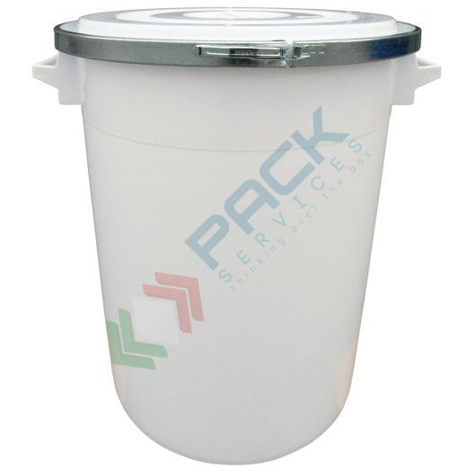 Bidone industriale in plastica (HDPE) 75 Lt, sovrapponibile e inseribile, coperchio con cravatta metallica (incluso), colore neutro, Tipologia: Coperchio con Cravatta, Capacità: 75 Lt, Colore: Neutro vendita, produzione, prezzi e offerte
