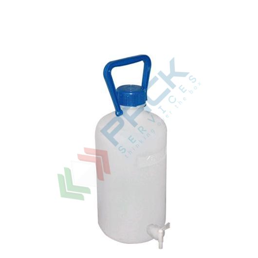 Bottiglione in plastica (HDPE), cilindrico con collo stretto e rubinetto, capacità 5 Lt, maniglia in plastica e tappo a vite (incluso), Tipologia: Cilindrico, Capacità: 5 Lt, Bocca: Stretta, Versione: con Rubinetto vendita, produzione, prezzi e offerte