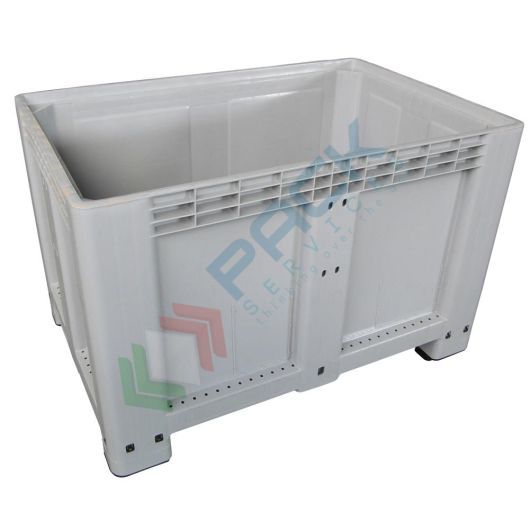 Cassa pallet in plastica (HDPE) 4 piedi, Mis. 1200 L x 800 P x 800 H mm, portata 400 Kg, volume 525 Lt, Tipologia: Bins Chiusi, Volume (Lt): 525, Materiale: HDPE, Base: 4 Piedi, Mis. Base (cm): 80 x 120, Altezza (cm): 80, Versione: Strong vendita, produzione, prezzi e offerte