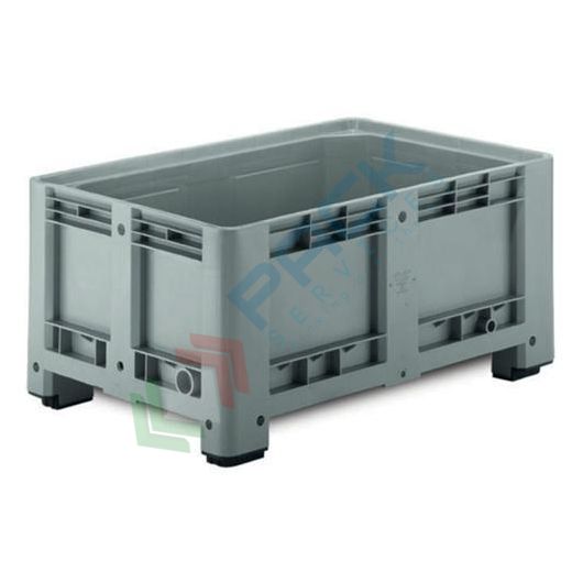 Cassa pallet in plastica (HDPE) 4 piedi, Mis. 1200 L x 800 P x 600 H mm, portata 250 Kg, volume 350 Lt, Tipologia: Bins Chiusi, Volume (Lt): 350, Materiale: HDPE, Mis. Base (cm): 80 x 120, Altezza (cm): 60, Base: 4 Piedi, Versione: Strong vendita, produzione, prezzi e offerte