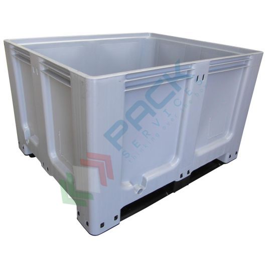 Cassa pallet in plastica (HDPE) 2 traverse, Mis. 1200 L x 1000 P x 760 H mm, portata 450 Kg, volume 610 Lt, Tipologia: Bins Chiusi, Volume (Lt): 610, Materiale: HDPE, Mis. Base (cm): 100 x 120, Altezza (cm): 76, Base: 2 Traverse, Versione: Standard vendita, produzione, prezzi e offerte