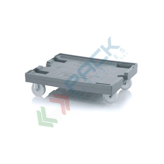 Carrello per cassette Norma Europa, Mis. 82 x 62 cm, 4 ruote in poliammide orientabili, grigio RAL 7001, Tipologia: Carrello Ruote Poliammide, Colore: Grigio, Mis. Base (cm): 60 x 80, Versione: 4 Ruote Orientabili vendita, produzione, prezzi e offerte