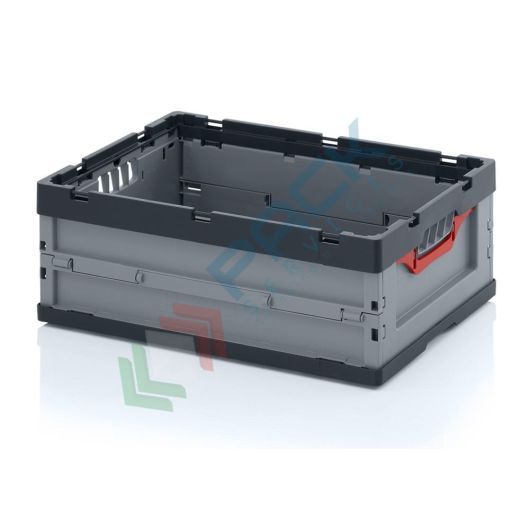 Cassetta in plastica (PP) pieghevole e richiudibile, capacità 46 Lt, Mis. 600 L x 400 P x 220 H mm, base e pareti chiuse, Tipologia: Pieghevoli, Mis. Base (cm): 40 x 60, Altezza (cm): 22 vendita, produzione, prezzi e offerte