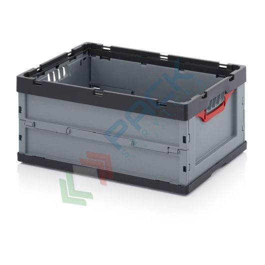 Cassetta in plastica (PP) pieghevole e richiudibile, capacità 56 Lt, Mis. 600 L x 400 P x 270 H mm, base e pareti chiuse, Tipologia: Pieghevoli, Mis. Base (cm): 40 x 60, Altezza (cm): 27 vendita, produzione, prezzi e offerte