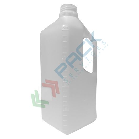 Flacone in plastica (HDPE), rettangolare a collo stretto con maniglia, capacità 2000 ml, chiusura con tappo a vite e sigillo (esclusi), Tipologia: Rettangolare bocca stretta (FL), Capacità: 2000 ml, Colore: Neutro vendita, produzione, prezzi e offerte