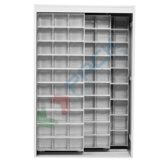 Armadio con cassettiere porta minuteria, capacità 120 cassetti, 2 pannelli fissi + 2 scorrevoli, colore grigio chiaro, Tipologia: Armadio, Colore: Grigio Chiaro, Cassetti nr.: 120, Versione: 2 Pannelli Fissi + 2 Scorrevoli vendita, produzione, prezzi e offerte
