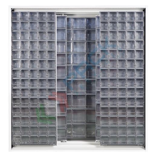 Armadio con cassettiere porta minuteria, capacità 281 cassetti, 3 pannelli fissi + 4 scorrevoli, colore grigio scuro, Tipologia: Armadio, Colore: Grigio Scuro, Cassetti nr.: 281, Versione: 3 Pannelli Fissi + 4 Scorrevoli vendita, produzione, prezzi e offerte