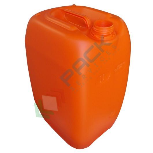Tanica in plastica (HDPE), capacità 25 Lt, sovrapponibile e omologata ADR/ONU, peso 1200 gr, tappo a vite e sigillo (esclusi), colore arancione, Tipologia: Omologate Sovrapponibili, Capacità: 25 Lt, Colore: Arancio, Omologazione ADR: Si, Sezione: Rettangolare vendita, produzione, prezzi e offerte