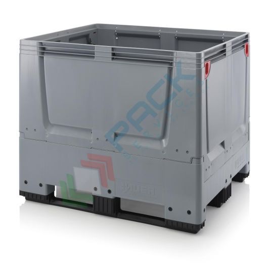 Cassa pallet in plastica (HDPE), 3 traverse, con pareti abbattibili, Mis. 1200 L x 1000 P x 1000 H mm, base e pareti chiuse, Tipologia: Bins Pieghevoli, Volume (Lt): 900, Materiale: HDPE, Mis. Base (cm): 100 x 120, Altezza (cm): 100, Base: 3 Traverse, Versione: Pareti Chiuse vendita, produzione, prezzi e offerte