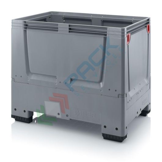 Cassa pallet in plastica (HDPE), 4 piedi, con pareti abbattibili, Mis. 1200 L x 800 P x 1000 H mm, base e pareti chiuse, Tipologia: Bins Pieghevoli, Volume (Lt): 700, Materiale: HDPE, Mis. Base (cm): 80 x 120, Altezza (cm): 100, Base: 4 Piedi, Versione: Pareti Chiuse vendita, produzione, prezzi e offerte