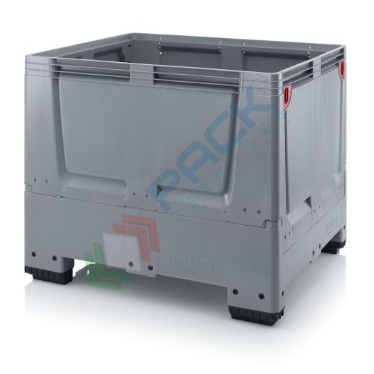 Cassa pallet in plastica (HDPE), 4 piedi, con pareti abbattibili, Mis. 1200 L x 1000 P x 1000 H mm, base e pareti chiuse, Tipologia: Bins Pieghevoli, Volume (Lt): 900, Materiale: HDPE, Mis. Base (cm): 100 x 120, Altezza (cm): 100, Base: 4 Piedi, Versione: Pareti Chiuse vendita, produzione, prezzi e offerte