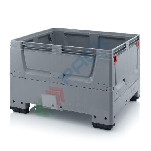 Cassa pallet in plastica (HDPE), 4 piedi, con pareti abbattibili, Mis. 1200 L x 1000 P x 790 H mm, base e pareti chiuse, Tipologia: Bins Pieghevoli, Volume (Lt): 670, Materiale: HDPE, Base: 4 Piedi, Mis. Base (cm): 100 x 120, Altezza (cm): 79, Versione: Pareti Chiuse vendita, produzione, prezzi e offerte