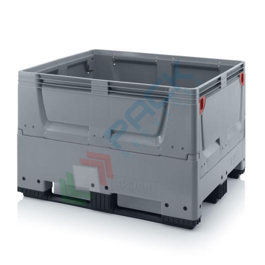 Cassa pallet in plastica (HDPE), 3 traverse, con pareti abbattibili, Mis. 1200 L x 1000 P x 790 H mm, base e pareti chiuse, Tipologia: Bins Pieghevoli, Volume (Lt): 670, Materiale: HDPE, Base: 3 Traverse, Mis. Base (cm): 100 x 120, Altezza (cm): 79, Versione: Pareti Chiuse vendita, produzione, prezzi e offerte