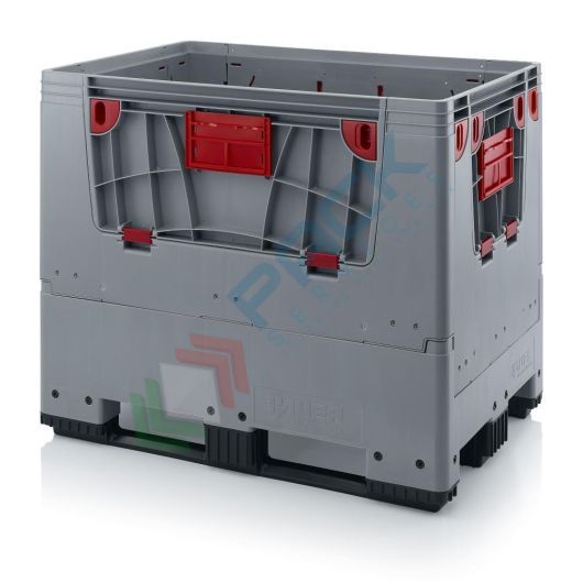 Cassa pallet in plastica (HDPE), pareti con sportelli abbattibili, 3 traverse, Mis. 1200 L x 800 P x 1000 H mm, volume 700 Lt, Tipologia: Bins Pieghevoli, Volume (Lt): 700, Materiale: HDPE, Base: 3 Traverse, Mis. Base (cm): 80 x 120, Altezza (cm): 100, Versione: 4 Vani d'Accesso vendita, produzione, prezzi e offerte