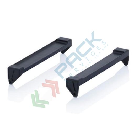 Coppia di staffe per cassetta inseribile e sovrapponibile in plastica (PP) 300 x 200 mm, serie MB, Tipologia: Staffe, Colore: Nero, Per Alimenti: SI, Misura: 20 x 30 cm vendita, produzione, prezzi e offerte
