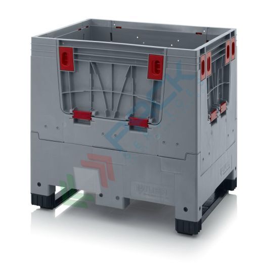 Cassa pallet in plastica (HDPE), pareti con sportelli abbattibili, 2 traverse, Mis. 800 L x 600 P x 790 H mm, volume 250 Lt, Tipologia: Bins Pieghevoli, Volume (Lt): 250, Materiale: HDPE, Mis. Base (cm): 60 x 80, Altezza (cm): 79, Base: 2 Traverse, Versione: 4 Vani d'Accesso vendita, produzione, prezzi e offerte
