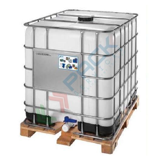Cisterna IBC 1000 Litri in plastica, nuova, coperchio 150 mm, valvola di scarico 2", pallet in legno trattato, omologata ADR/ONU, colore neutro, Tipologia: Nuove, Capacità: 1000 Lt, Colore: Neutro, Tipo Pallet: Legno Trattato, Ø Coperchio (mm): 150, Omologazione ADR: Si vendita, produzione, prezzi e offerte