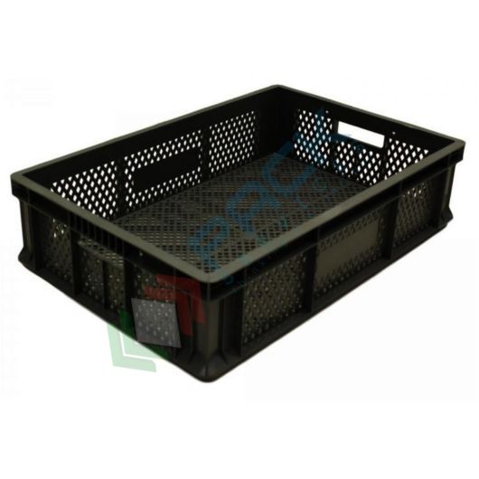 Cassetta in plastica (PP) sovrapponibile, 26 Lt, mis. 600 L x 400 P x 135 H mm, base e pareti forate, maniglie passanti, Tipologia: Forate, Per Alimenti: NO, Mis. Base (cm): 40 x 60, Altezza (cm): 13,5 vendita, produzione, prezzi e offerte