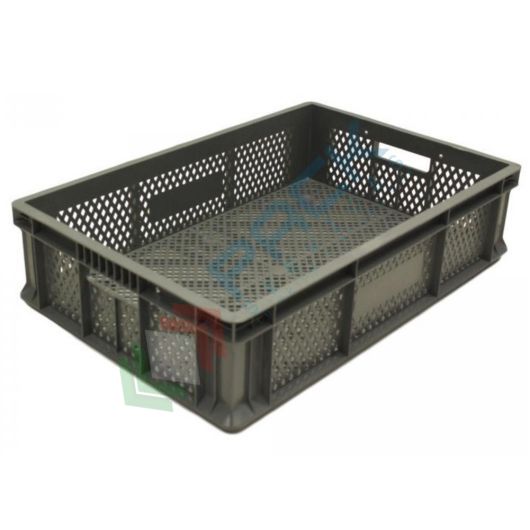 Cassetta in plastica (PP) sovrapponibile per alimenti, 26 Lt, mis. 600 L x 400 P x 135 H mm, base e pareti forate, maniglie passanti, Tipologia: Forate, Per Alimenti: SI, Mis. Base (cm): 40 x 60, Altezza (cm): 13,5 vendita, produzione, prezzi e offerte