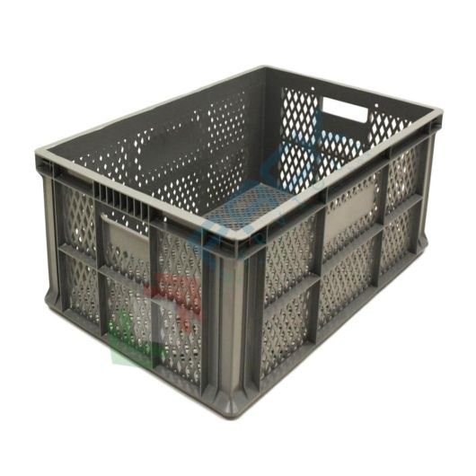 Cassetta in plastica (PP) sovrapponibile per alimenti, 65 Lt, mis. 600 L x 400 P x 330 H mm, base e pareti forate, maniglie passanti, Tipologia: Forate, Per Alimenti: SI, Mis. Base (cm): 40 x 60, Altezza (cm): 33 vendita, produzione, prezzi e offerte