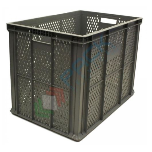 Cassetta in plastica (PP) sovrapponibile per alimenti, 85 Lt, mis. 600 L x 400 P x 420 H mm, base e pareti forate, maniglie passanti, Tipologia: Forate, Per Alimenti: SI, Mis. Base (cm): 40 x 60, Altezza (cm): 42 vendita, produzione, prezzi e offerte