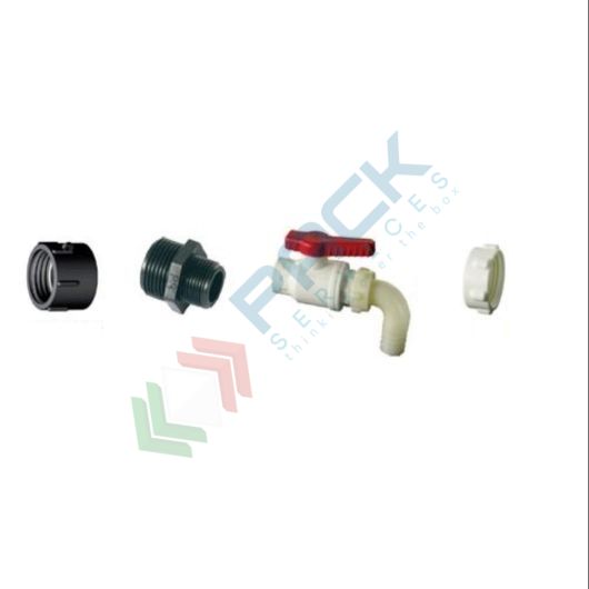 Kit per cisternette completo di adattatore, valvola con portagomma curvo, tappo, Versione: Adattatore + Valvola + Tappo vendita, produzione, prezzi e offerte