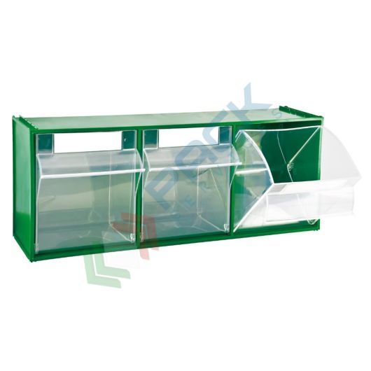 Cassettiera madia per minuterie, 3 cassetti basculanti, mis. 600 L x 210 P x 242 H mm, colore verde, Tipologia: Cassettiera Madia, Cassetti nr.: 3, Versione: Formato Standard, Colore: Verde vendita, produzione, prezzi e offerte