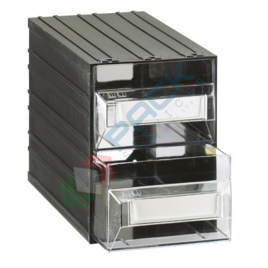 Cassettiera in plastica componibile con 2 cassetti, mis. 169 L x 323 P x 228 H mm, colore trasparente, Tipologia: Cassettiera Maxi, Cassetti nr.: 2, Versione: Formato M2, Colore: Trasparente + Nero vendita, produzione, prezzi e offerte