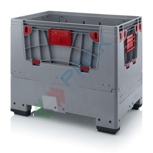 Cassa pallet in plastica (HDPE), pareti con sportelli abbattibili, 4 piedi, Mis. 1200 L x 800 P x 1000 H mm, volume 700 Lt, Tipologia: Bins Pieghevoli, Volume (Lt): 700, Materiale: HDPE, Mis. Base (cm): 80 x 120, Altezza (cm): 100, Base: 4 Piedi, Versione: 4 Vani d'Accesso vendita, produzione, prezzi e offerte