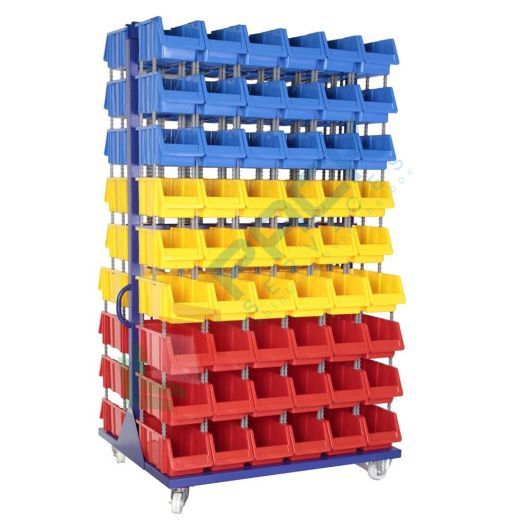 Carrello in metallo con 108 contenitori bocca di lupo, Mis. 1050 L x 580 P x 1860 H mm, con 4 ruote, Tipologia: Carrello, Cassetti nr.: 108, Versione: Struttura Acciaio vendita, produzione, prezzi e offerte