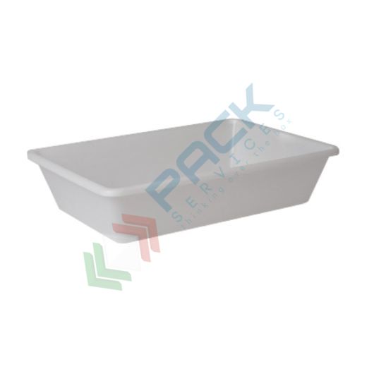 Cassetta in plastica (HDPE), capacità 25 Lt, Mis. 500 L x 340 P x 120 H mm, maniglie chiuse, per alimenti, Tipologia: per Alimenti (Generale), Capacità: 25 Lt, Mis. Base (cm): 30 x 40, Altezza (cm): 12, Versione: Base e pareti chiuse, Colore: Bianco vendita, produzione, prezzi e offerte