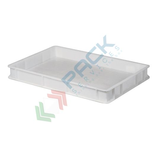 Cassetta in plastica (HDPE), sovrapponibile, capacità 12 Lt, Mis. 600 L x 400 P x 70 H mm, maniglie chiuse, per alimenti, Tipologia: per Alimenti (Generale), Capacità: 12 Lt, Mis. Base (cm): 40 x 60, Altezza (cm): 7, Versione: Base e pareti chiuse, Colore: Bianco vendita, produzione, prezzi e offerte