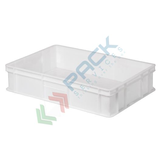 Cassetta in plastica (HDPE), sovrapponibile, capacità 24 Lt, Mis. 600 L x 400 P x 130 H mm, maniglie chiuse, per alimenti, Tipologia: per Alimenti (Generale), Capacità: 24 Lt, Mis. Base (cm): 40 x 60, Altezza (cm): 13, Versione: Base e pareti chiuse, Colore: Bianco vendita, produzione, prezzi e offerte