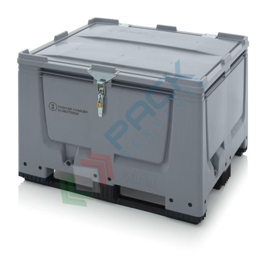 Cassa pallet in plastica (HDPE), 3 traverse, omologata UN, sistema di chiusura SA/SV, Mis. 1200 L x 1000 P x 790 H mm, volume 670 Lt, Tipologia: Bins Chiusura SA-SV, Volume (Lt): 670, Materiale: HDPE, Mis. Base (cm): 100 x 120, Altezza (cm): 79, Base: 3 Traverse, Versione: Omologata ADR/UN vendita, produzione, prezzi e offerte