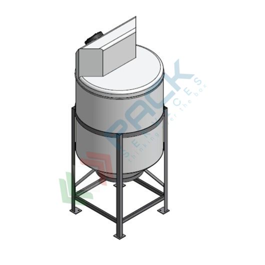 Serbatoio plastica (PE) per alimenti e prodotti chimici, cilindrico verticale, con struttura, capacità 220 Lt, Tipologia: Tronco-Conico per Stoccaggio, Capacità: 220 Lt, Versione: Tipo "E" alzata verticale con coperchio vendita, produzione, prezzi e offerte