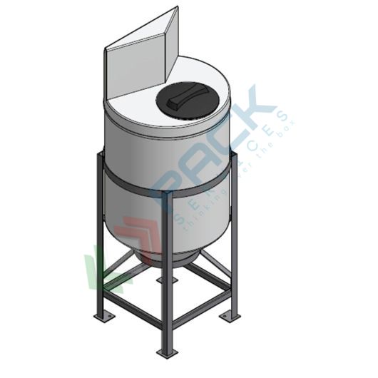 Serbatoio plastica (PE) per alimenti e prodotti chimici, cilindrico verticale, con struttura, capacità 120 Lt, Tipologia: Tronco-Conico per Stoccaggio, Capacità: 120 Lt, Versione: Tipo "D" alzata verticale vendita, produzione, prezzi e offerte