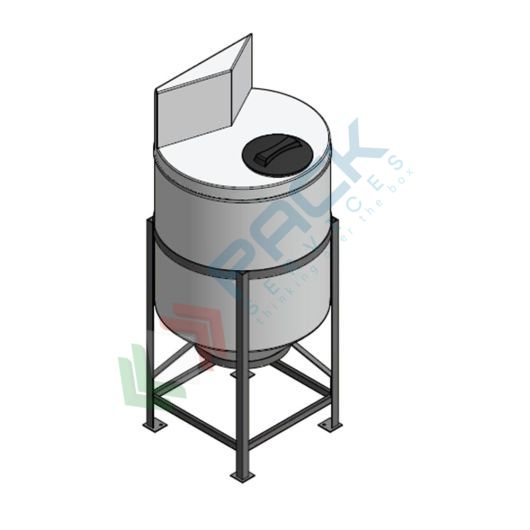 Serbatoio plastica (PE) per alimenti e prodotti chimici, cilindrico verticale, con struttura, capacità 220 Lt, Tipologia: Tronco-Conico per Stoccaggio, Capacità: 220 Lt, Versione: Tipo "D" alzata verticale vendita, produzione, prezzi e offerte