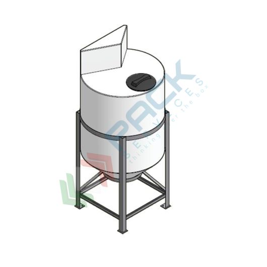 Serbatoio plastica (PE) per alimenti e prodotti chimici, cilindrico verticale, con struttura, capacità 325 Lt, Tipologia: Tronco-Conico per Stoccaggio, Capacità: 325 Lt, Versione: Tipo "D" alzata verticale vendita, produzione, prezzi e offerte