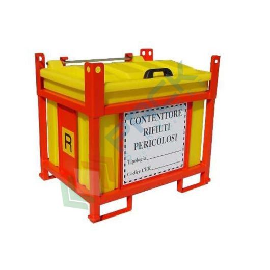 Contenitore Per Pile Usate 10 Litri - Giallo, In Plastica, Con Feritoia E Coperchio Di Sicurezza