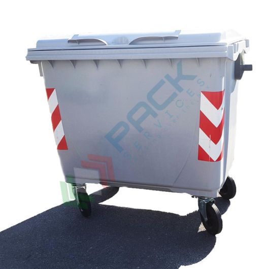 Cassonetto Differenziata 1100 Litri - UNI EN 840 - Grigio Chiaro Con Ruote - Foto 6